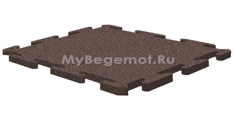 Резиновая плитка на пазлах RUBBLEX PUZZLE 1000х1000х15 мм, темно-коричневая
