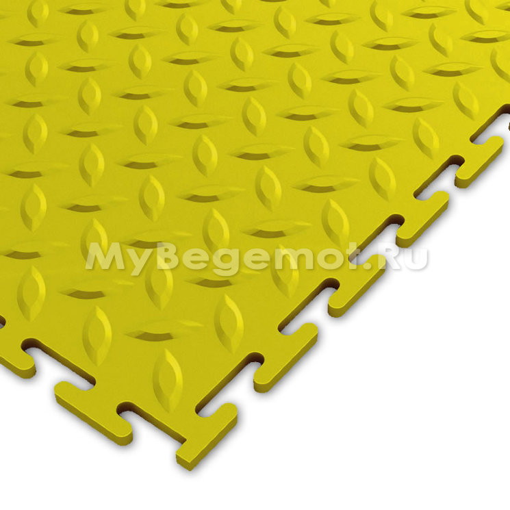 Модульное напольное ПВХ покрытие M-TILE HARD STEEL, RAL 1016, Желтый.
