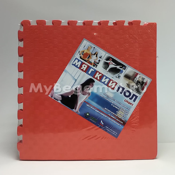 Мягкий пол, коврики-пазлы 50x50x1.4 см, красные