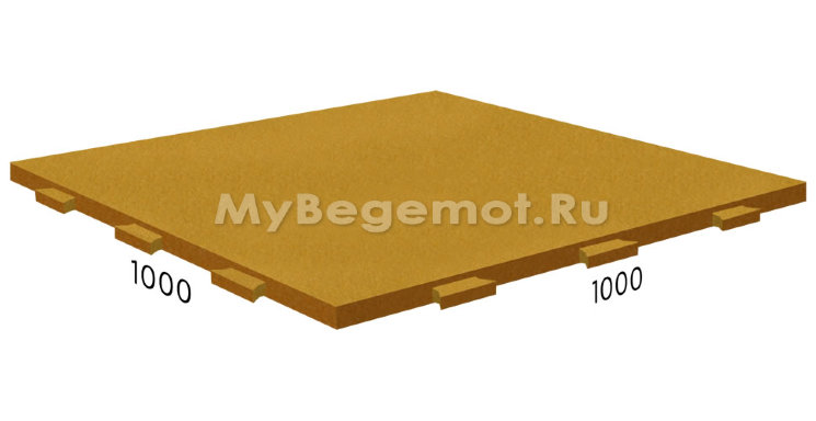 Резиновая плитка RUBBLEX со скрытым замком, 1000x1000 мм, песочная