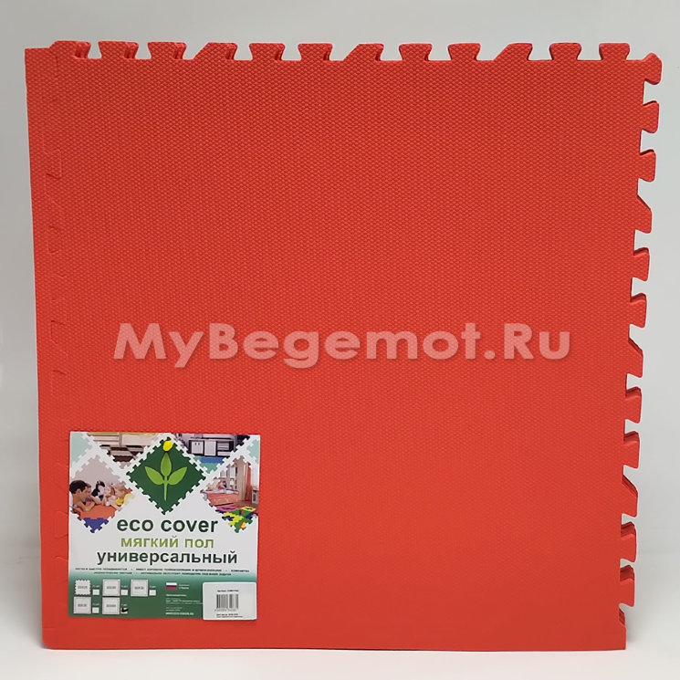 Набор мягких плиток (коврик-пазл) 60х60x0.9 см, красный