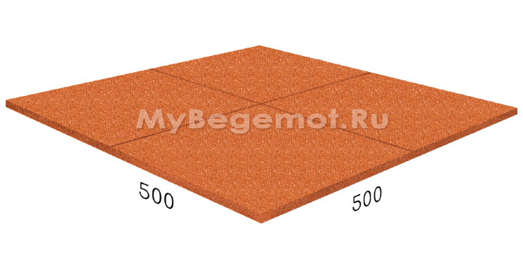 Резиновая плитка на пазлах RUBBLEX SPORT, 50x50 см, коричневая