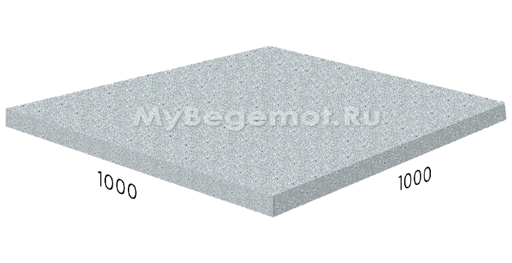 Резиновая плитка M-KORT STANDART, 1000x1000 мм, серая